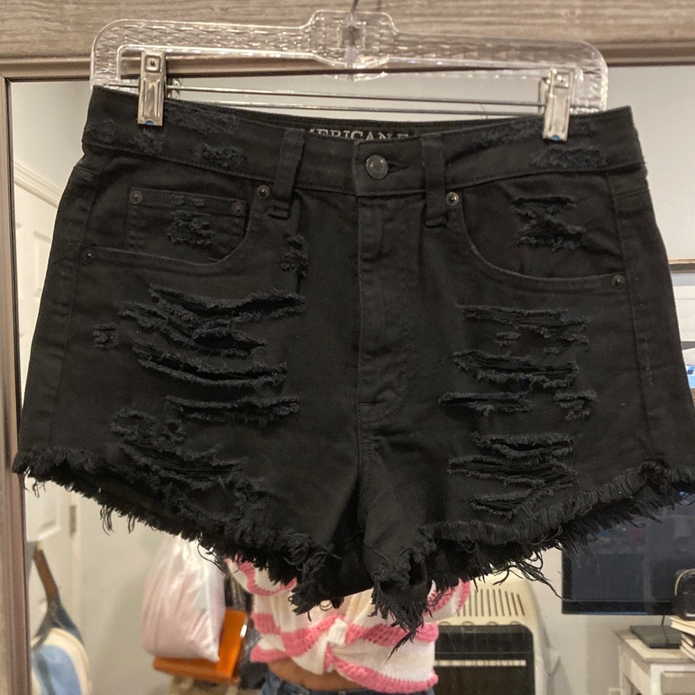 American Eagle Super Stretch Vintage High Rise Festival Distressed Shorts Size 6